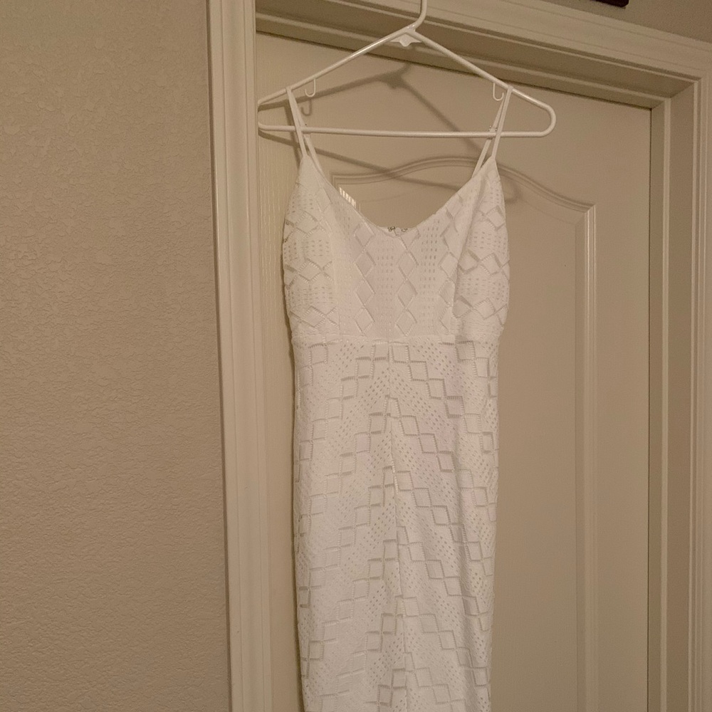 Lulu’s White Ruffle Bodycon - Picture 2 of 2